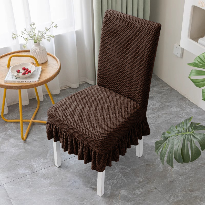 Jacquard transfronterizo polar de lana engrosada de una sola pieza estiramiento hotel restaurante silla cubierta anti-incrustante palillos cubierta de la silla cubierta