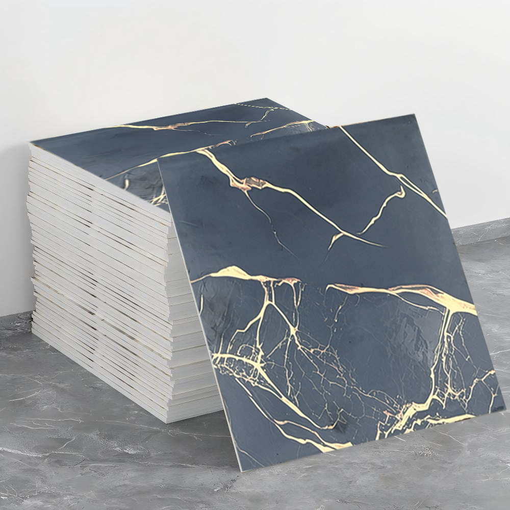 Pegatinas de pared de azulejos de imitación impermeables autoadhesivas Placa de aluminio y plástico Decoración de renovación Pegatinas de pared de cocina de mármol feo Baño