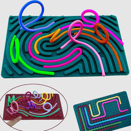 跨境新款硅胶彩虹感官活动板Sensory Activity Board儿童益智解压