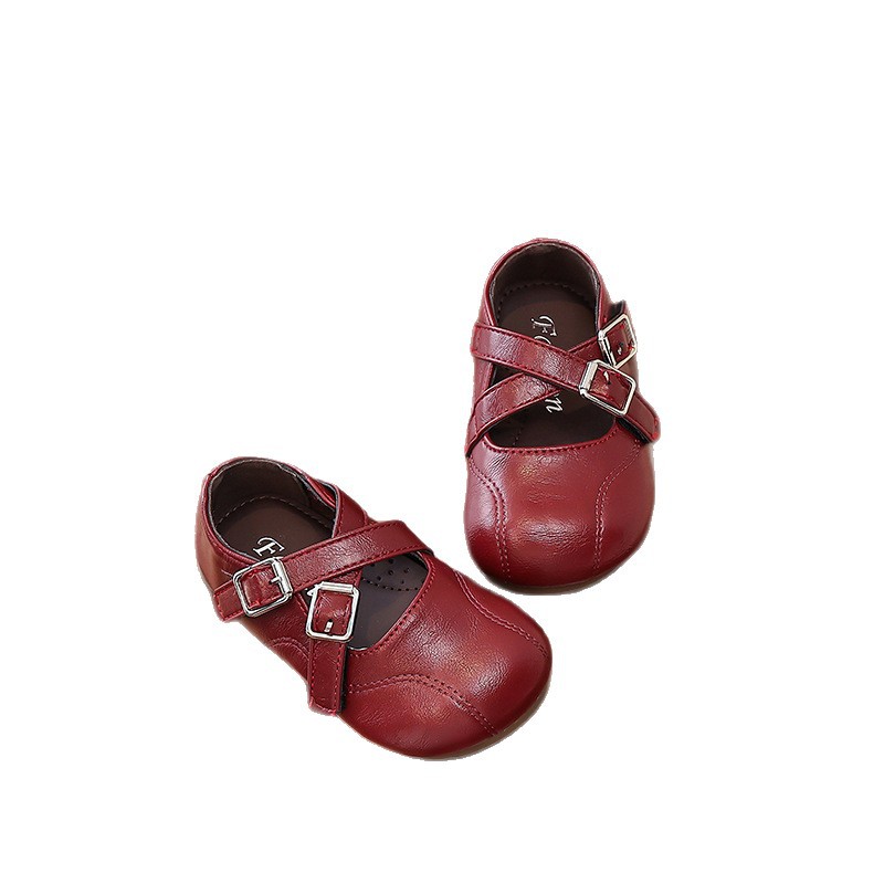 Zapatos de cuero rojo para niñas primavera de 2026 nuevos zapatos de princesa para bebés con suela suave zapatos de princesa retro para niños image 6