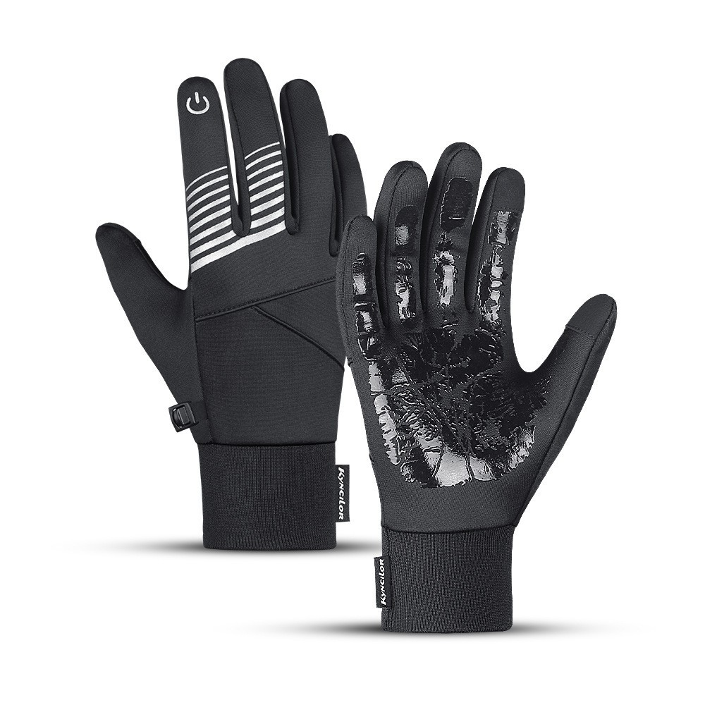 Outdoor new cycling gloves autumn and winter men and women warm touch screen thick cold and windproof ski sports gloves_maomaolike.com