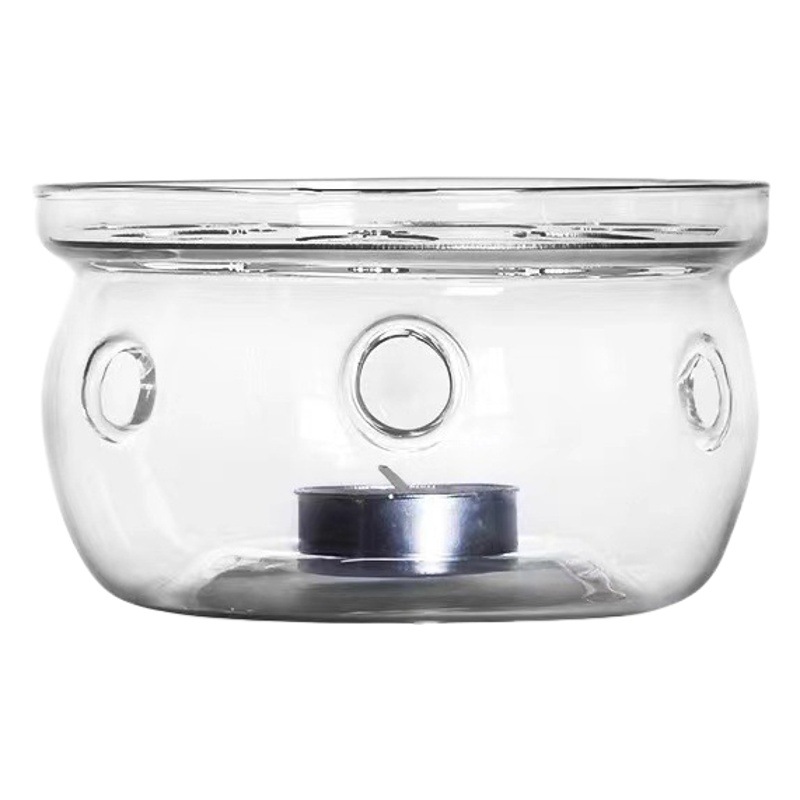 Vela calefacción tetera de vidrio base restaurante perfumado té aislamiento tetera cerámica estufa hogar