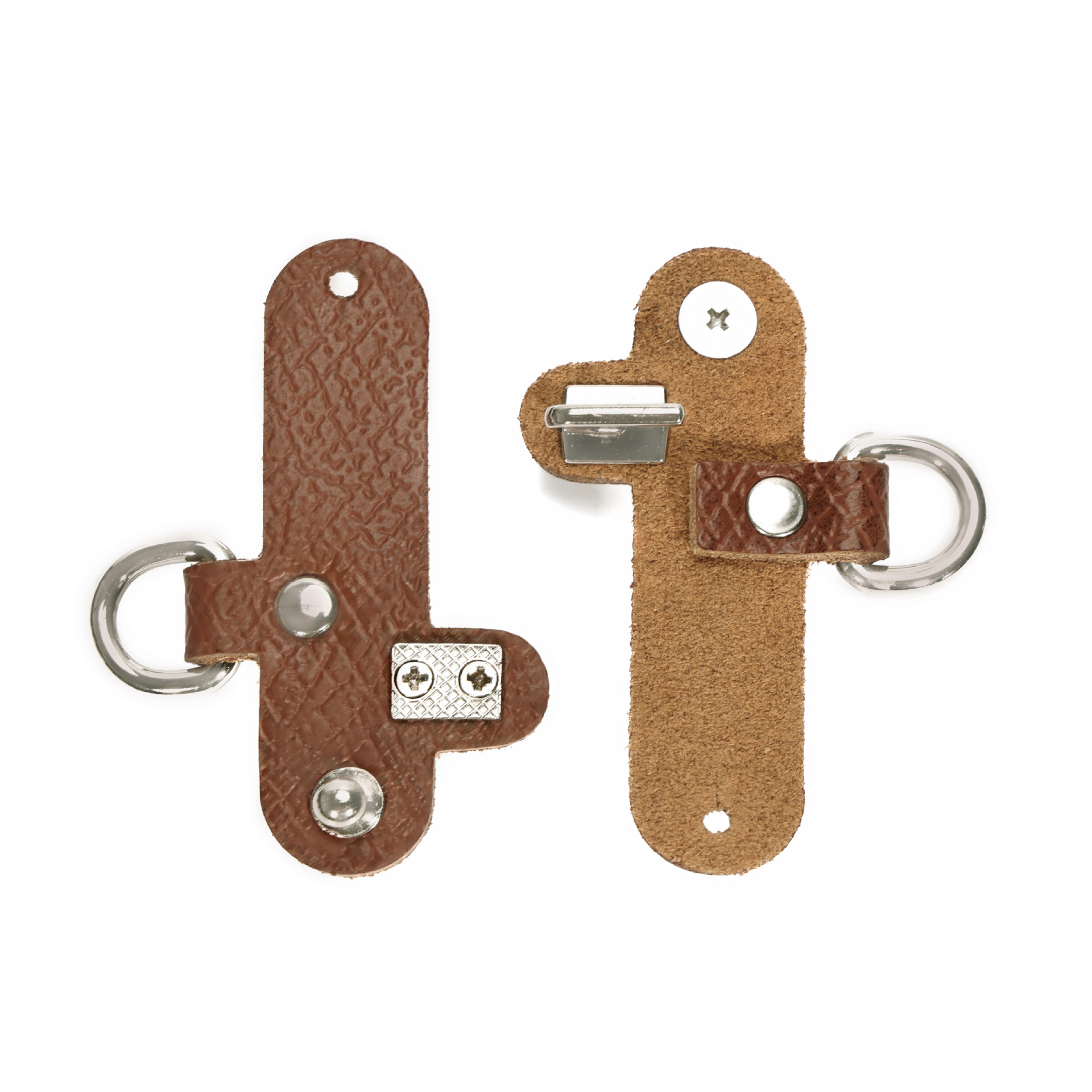 A pair of cognac silver buckles GS without punching