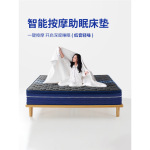 蓝色按摩情侣电动床垫记忆软垫盒子震动多功能酒店棉智能