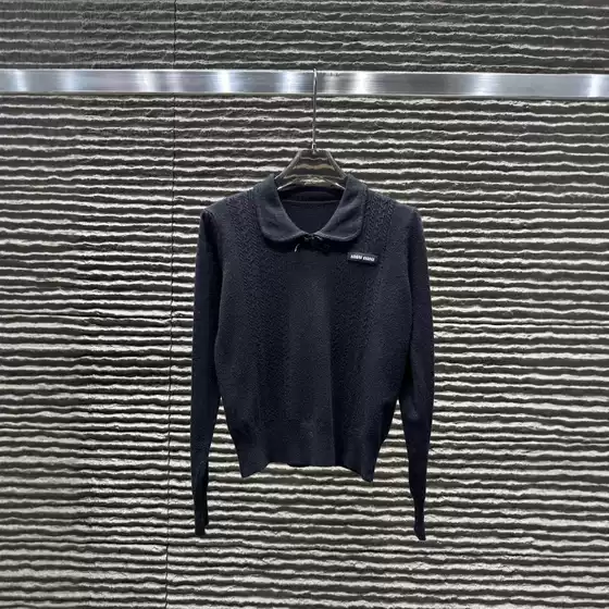 mm25 New Fall/Winter Preppy Style Youthful Peter Pan Collar Letter Logo Knit Long Sleeve Sweater, 6 Colors