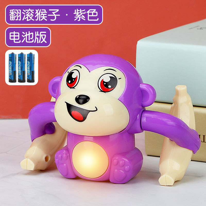 子供の電動タンブリングモンキーおもちゃ早期教育ライトミュージックタンブリングモンキーパズルクロールナイトマーケット露店卸売|undefined