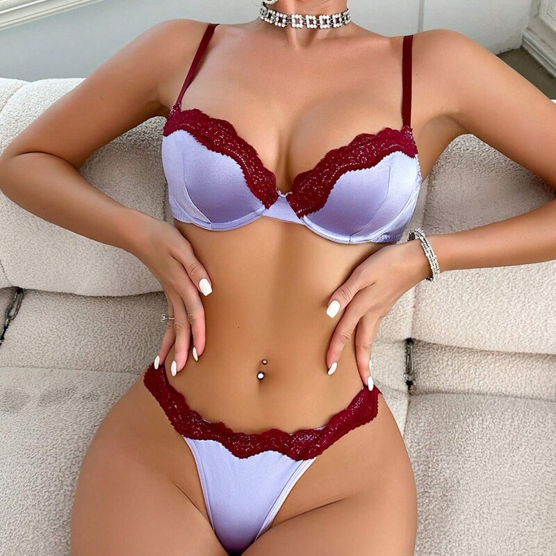 Amazon's Best-Selling New Sexy Bra Set Cross-Border Sexy and Tempting Lace Swimsuit Sexy Bra Set