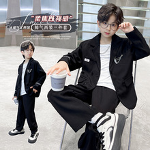 男童休闲西装套装儿童表演礼服帅气男孩小西服钢琴主持人演出服潮