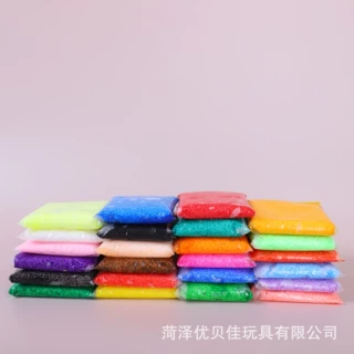 厂家现货儿童珍珠泥diy彩泥颗粒泥益智玩具 雪花泥不沾手多种颜色
