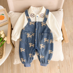 Baby clothes autumn set newborn boy onesie first birthday full moon hundred days hat autumn long sleeve crawling suit