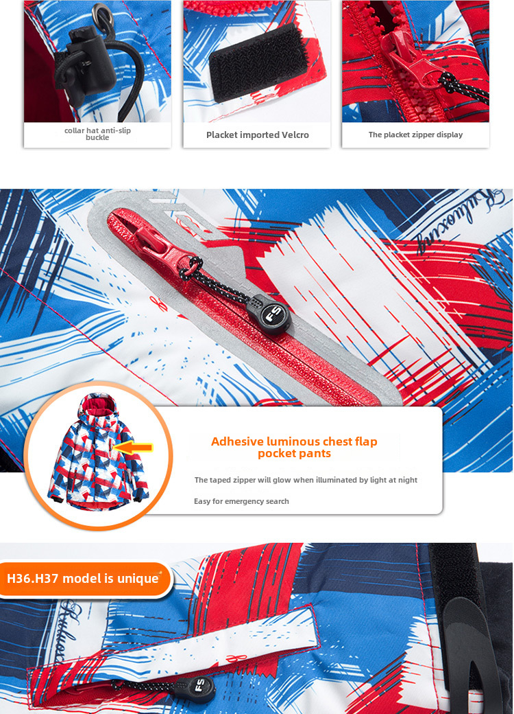 Giacca da sci per bambini impermeabile calda imbottita_voghion.com