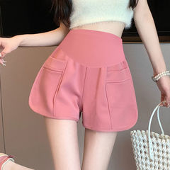 孕婦短褲夏季薄款外穿寬鬆運動開叉口袋孕婦闊腿短褲熱褲夏天