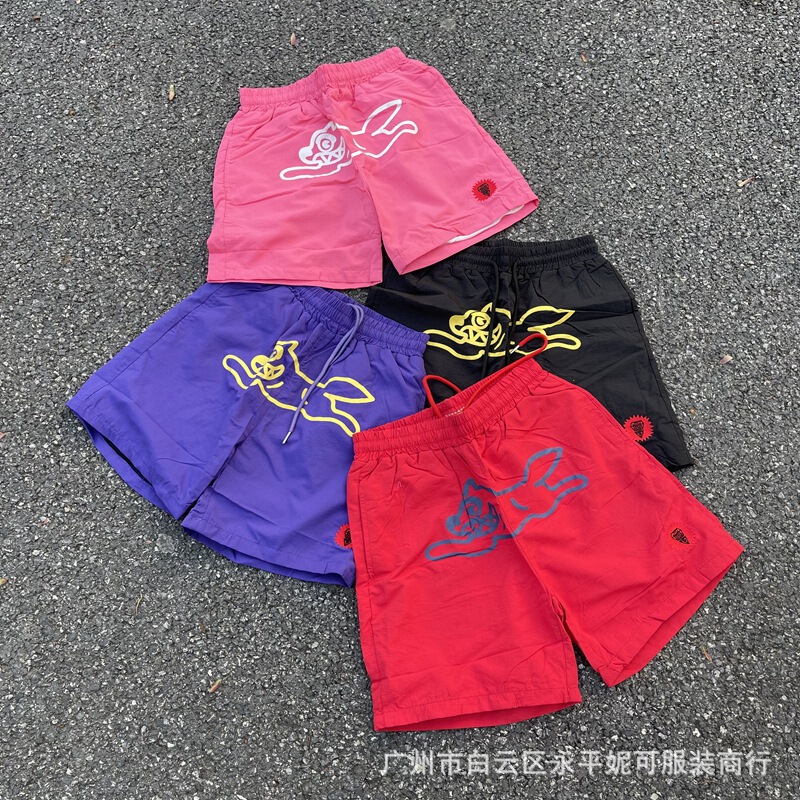 Bbc American High Street Fashion Brand Flying Dog Print Shorts Summer Casual Loose Denim Shorts for Men and Women Cross-Border