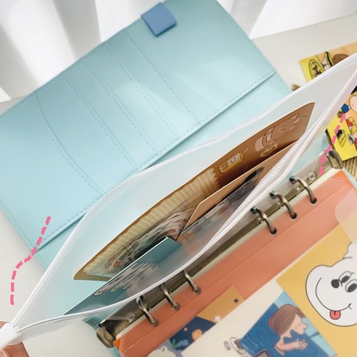 Large capacity transparent PVC plastic folder bag thickened storage cartoon zipper bag pocket pocket tool bag