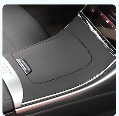 Mercedes-Benz C-Class Center Console Anti-slip mat - glc-model-23-26-black-with-logo-silicone-lychee-grain