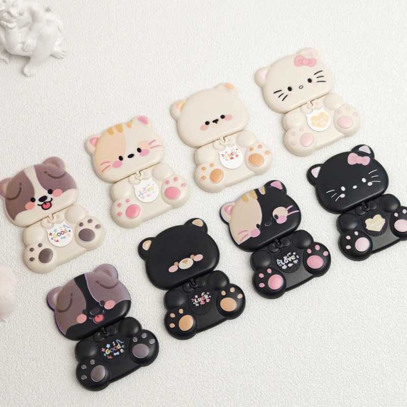 Mobile Phone Holder Cute 360 ​​Degree Rotating Bear Cartoon Kt Cat Holder Comes with Makeup Mirror Mobile Phone Case Holder