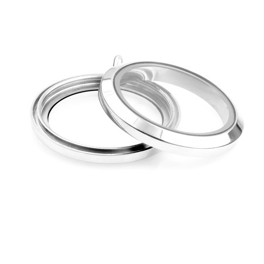 Gawu caja de acero inoxidable redonda de cristal caja de la foto cinabrio COLLAR COLGANTE hombres y mujeres Universal de múltiples tamaños disponibles