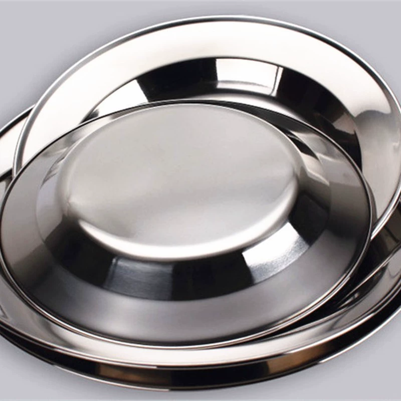 Новое простое утолщенное блюдо из нержавеющей стали Мода Блюдо немагнитное блюдо диск Завод прямых продаж