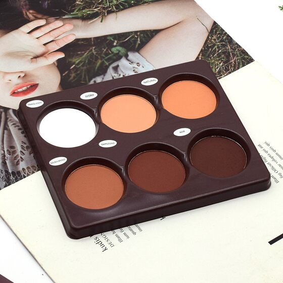 6 Color repair concealer skin care 9005B matte repair powder white brown makeup plate School studio novice