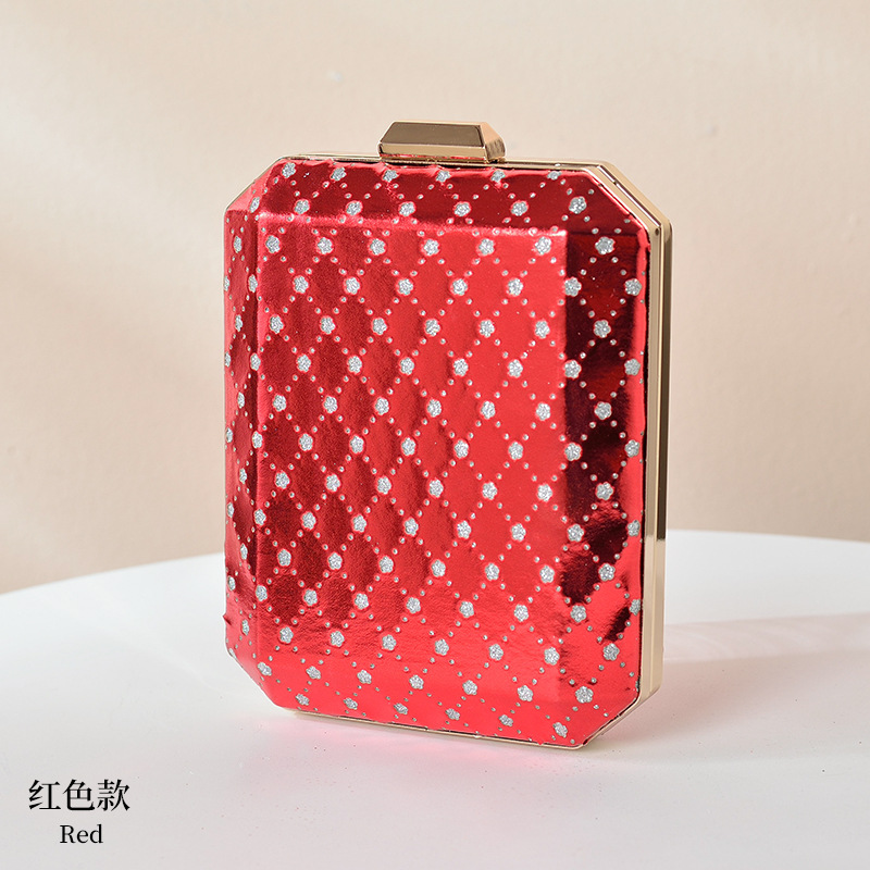 Transfronterizo nuevo rombo hueco bolso de noche de alto grado de las mujeres pu bolsa de vestir bolso de embrague retro fábrica al por mayor