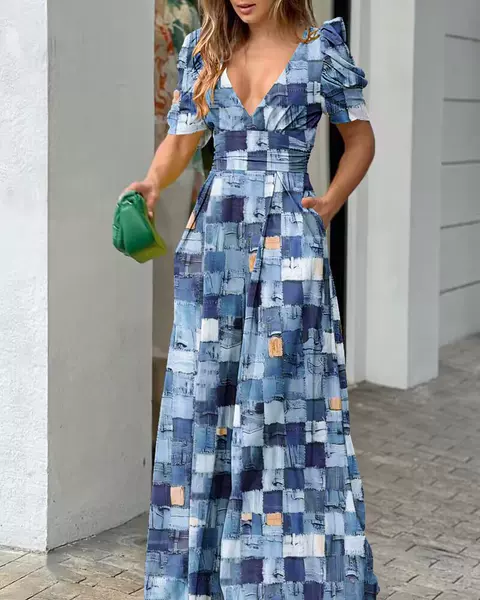 Imitation denim print