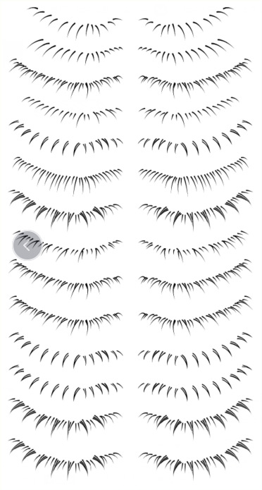 Etiqueta engomada creativa personalizada del tatuaje de la simulación de la pestaña inferior Pestañas postizas de transferencia de agua de parche de tatuaje de pestañas a la muestra de imagen