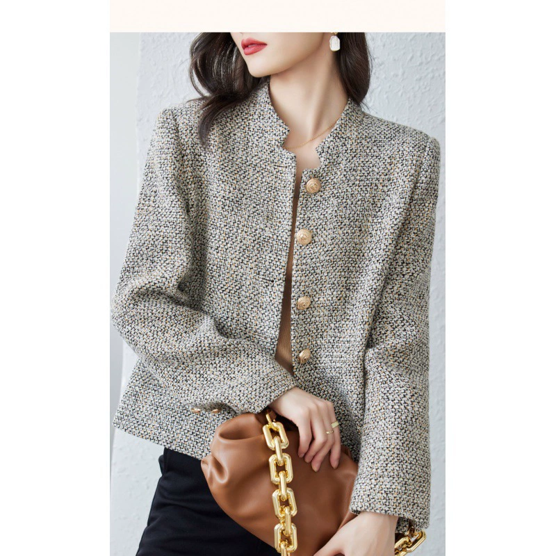 Весенняя–осенняя шерстяная короткая куртка, стиль Chanel