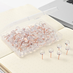 Transparent Rose Gold Ball Nails Cork Message Board Special Spherical I-Shaped Nails Gold Map Nails Art Painting Nails