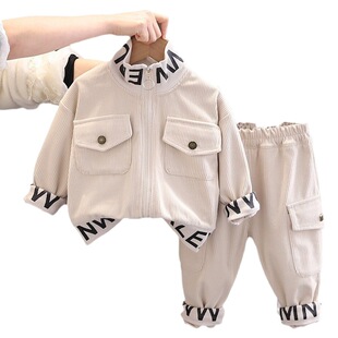 Children's suit 2024 Spring and Autumn New 3 boys' fashionable western style long sleeve two-piece set 6-year-old boys' casual children's clothing