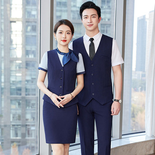Hotel overalls suit vest suit women's milk tea Coffee Shop vest waistcoat uniform beauty salon front desk workwear