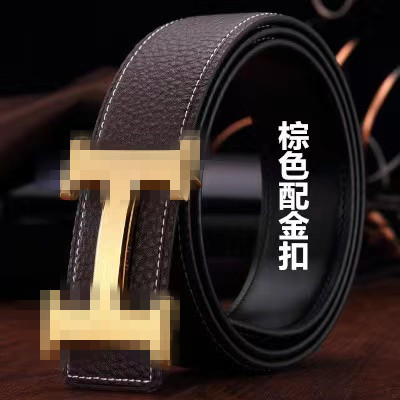 潮流扣腰带皮带简约平滑牛皮时尚跨境男士批发商务带工年轻腰带年|undefined