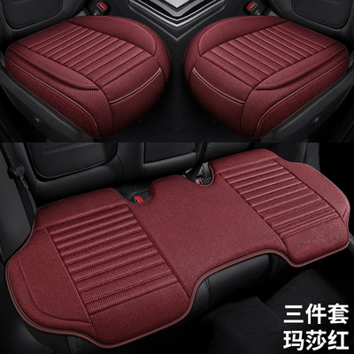 Soft, Comfortable, Breathable, Simple and Versatile Car Seat Cover for All Seasons, Wear-Resistant and Dirt-Resistant, Fully Enclosed Car Seat Cushion (Universal seat cover) - martha-red-three-piece-set-general