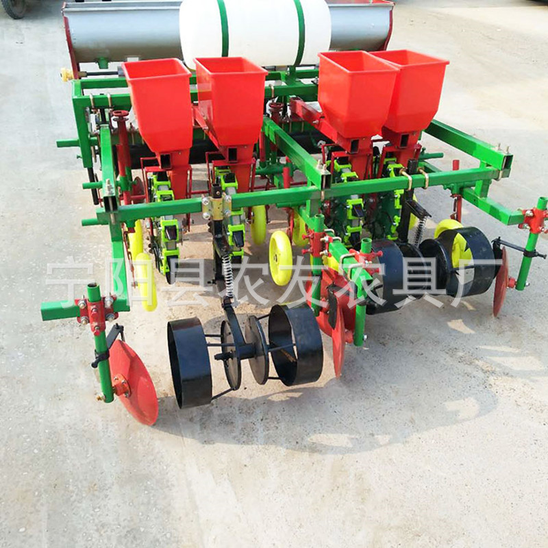 两垄四行花生播种机长果起垄点播机先铺膜后播种两行果子精播机