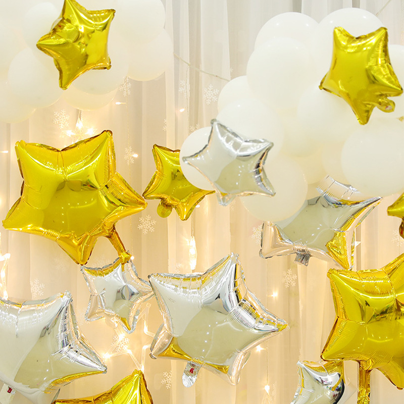 18-inch five-pointed star aluminum foil balloon wedding decoration star-shaped balloon self-sealing aluminum film balloon