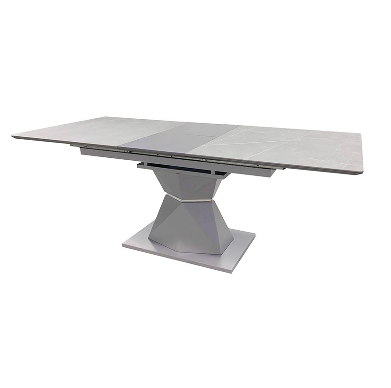 Mesa de comedor MDF de exportación nórdica de lujo ligero moderna tabla de comedor de vidrio templado plegable