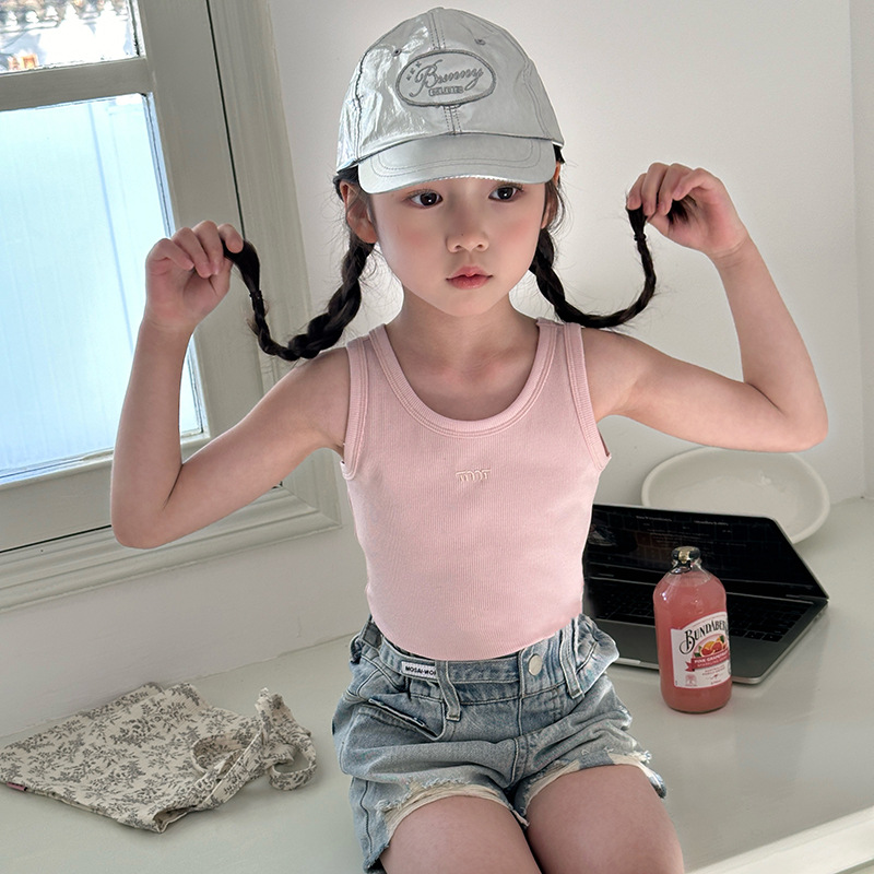 Summer New Children's Vest Base Shirt Baby Korean Casual Loose Girls Outer Wear Baby Sling