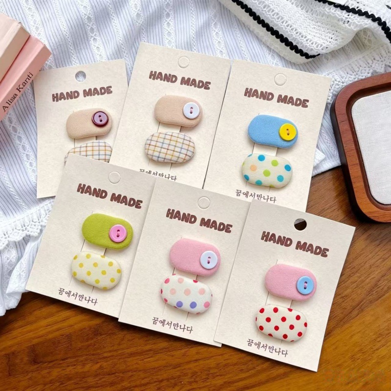 Coreano dulce versátil pequeño niño punto ondulado BB clips para niños color caramelo elíptico clips para el cabello lateral joyería para el cabello