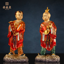 善财童子神像道家童子道童像供奉家用散财童子进宝全铜摆件