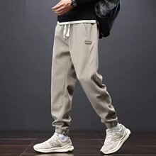 秋季美式休闲裤子男士宽松束脚春秋哈伦裤春秋款潮牌九分运动卫裤