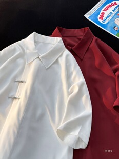 Niche Design New Chinese Style Men's Ice Silk Short-Sleeved Shirt Men's Summer Three-Quarter Sleeve Thin Sun Protection Shirt Jacket