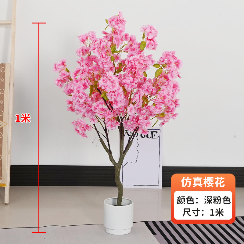 Simulación de árboles de cerezo en maceta decoración interior de ventanas de hotel paisajismo decoración de suelo diseño de boda árboles falsos flores simuladas