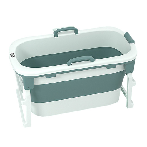 Folding adult bath tub, extended height and length, full-body bathtub, baby swimming and bathing plastic tub