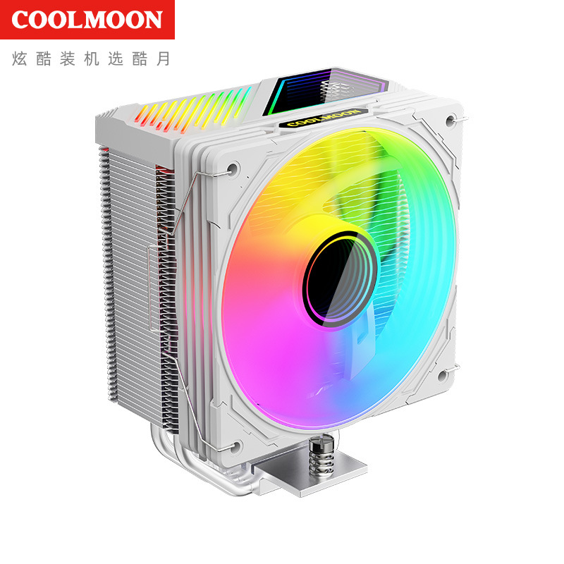Pantalla digital transfronteriza 4 tubo de cobre CPU disipador de calor de la computadora pantalla de temperatura del chasis ventilador silencioso de 5V3 pines ARGB