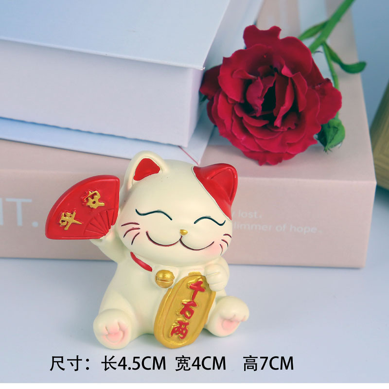 平安喜乐招财猫小摆件办公文化桌面装饰家居创意礼物小猫文创礼品|undefined