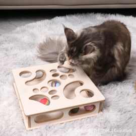 木质逗猫宠物迷宫盒子猫咪玩具自嗨解闷玩具消耗体力益智游戏盒