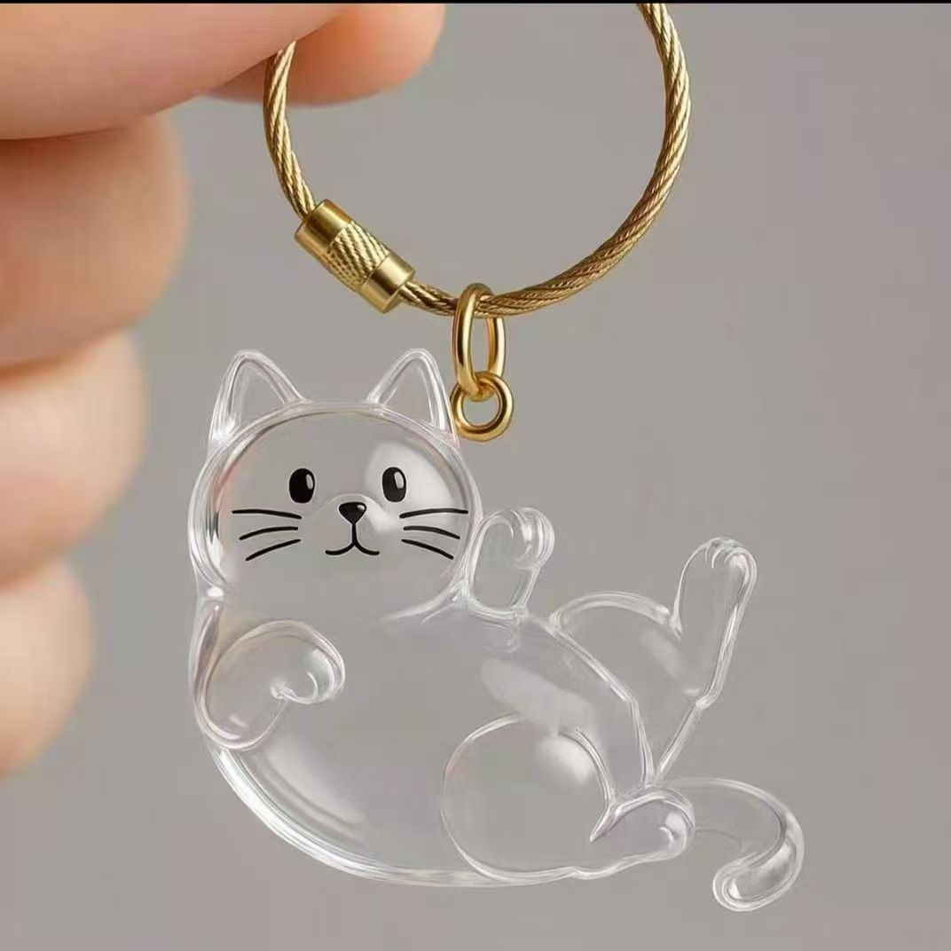 Caja de almacenamiento para perros y gatos colgantes de pelo transparente colección de almacenamiento cápsula bolsa colgantes de llaver