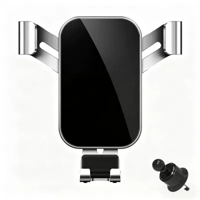 Cross-Border Sales, Car phone holder - aurora-silver-air-outlet-spiral-hook-base-square-metal-arm