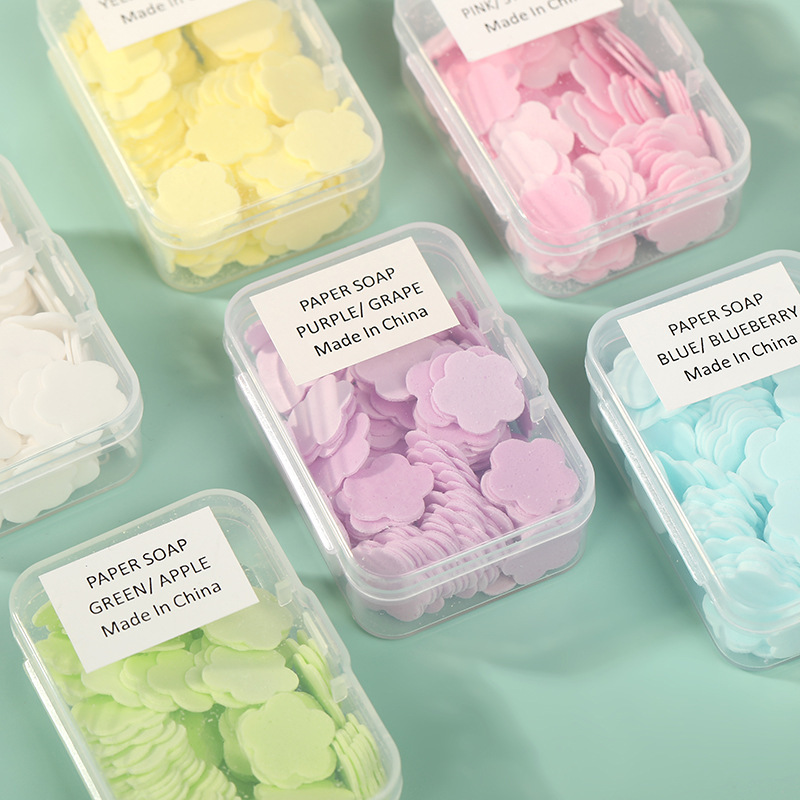 长方形盒学生儿童随身可爱迷你花瓣一次性肥皂片旅行便携式香皂片