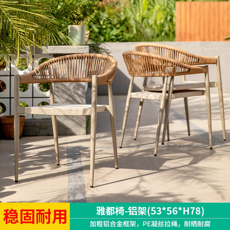 Mesa y silla nórdica al aire libre silla de diseño a prueba de agua silla de vidre silla de vidre al aire libre silla de vidre