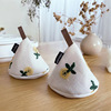 Japanese lovely three-dimensional Small yellow flowers Lid Cover Anti scald Hat Earmuff Grasper Fabric art triangle